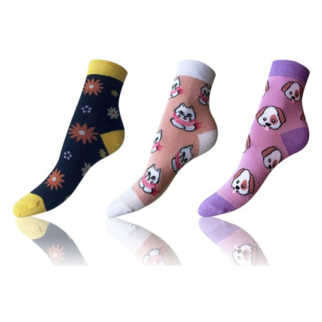 Bellinda CRAZY KIDS SOCKS 3x - Detské bláznivé ponožky 3 páry - žltá - ružová - zelená