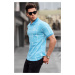 Madmext Blue Patterned Polo Neck T-Shirt 5887