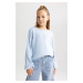 DEFACTO Girl's Regular Fit Crew Neck Sweater