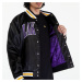 New Era LA Lakers NBA Applique Satin Bomber Jacket UNISEX Black/ True Purple