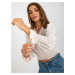 Svetlobéžová crop top blúzka s elastickým riasením DHJ-BZ-13866.92P-light beige