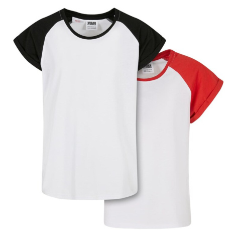Urban Classics Tričko  tmavomodrá / červená / biela