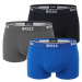 BOSS - boxerky 3PACK cotton stretch power gray & blue combo - limitovaná fashion edícia (HUGO BO
