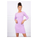 Dress with decorative buttons in purple color