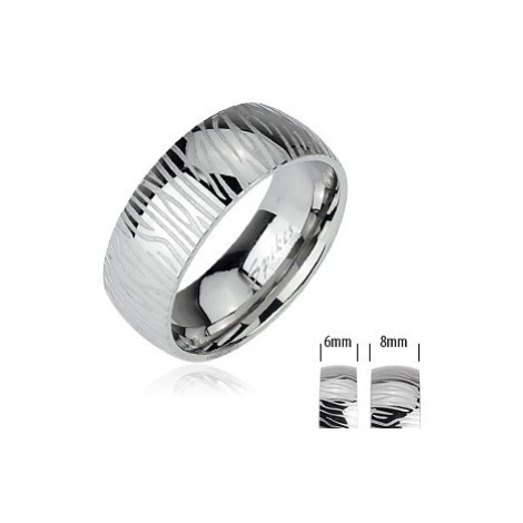 Oceľový prsteň - vzor zebra - Veľkosť: 70 mm