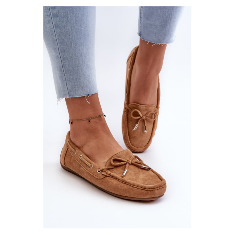 Women's suede loafers Camel Si Passione