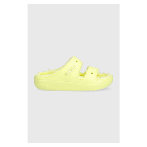 Šľapky Crocs Classic Cozzzy Sandal 207446.75U.D-TAFFY.PINK, žltá farba, 207446