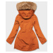 Oranžová dámska zimná bunda parka (CAN-588BIG)