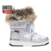 Detské členkové zimné topánky MOON BOOT Monaco Low WP Girl white silver