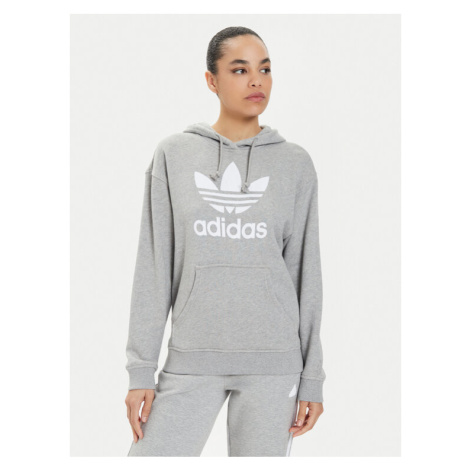 Adidas Mikina Trefoil Hoodie IB7437 Sivá Regular Fit