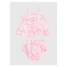 Bielo-ružový dievčenský vzorovaný kúpací set GAP