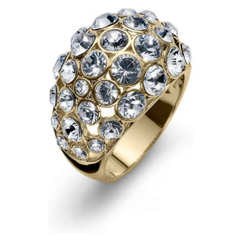 Oliver Weber Luxusné pozlátený prsteň s kryštálmi Bola 41147G L (56 - mm)