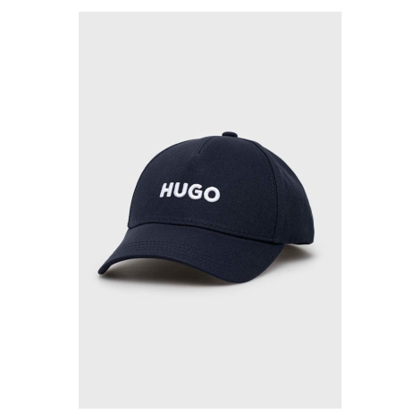 Bavlnená šiltovka HUGO tmavomodrá farba, s nášivkou Hugo Boss