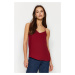 Trendyol Dark Red Basic Strappy Woven Blouse