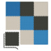 Podložka puzzle EVA 1cm - 9 ks čierno/bielo/ modrá