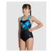 Arena girls multi pixels swim pro back black/turquoise