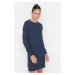 Trendyol Navy Blue Pletené detailné svetrové šaty