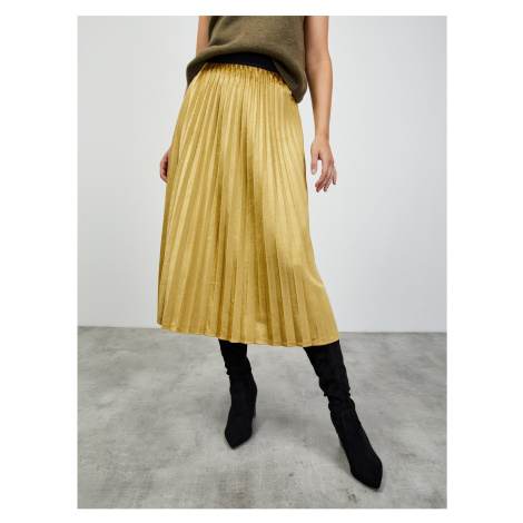 Plisovaná midi sukňa v zlatej farbe ZOOT.lab Nova
