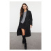 Trendyol Dark Grey Regular Pocket Detailed Wool Long Coat