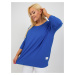 Dark blue basic viscose blouse plus size