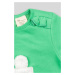 Detská mikina zippy zelená farba, s potlačou