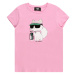 Karl Lagerfeld Tričko  svetlozelená / ružová / čierna / šedobiela