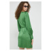 Šaty Abercrombie & Fitch zelená farba, mini, rovný strih