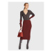 Remain Úpletové šaty Joy LS Knit RM1513 Bordová Slim Fit