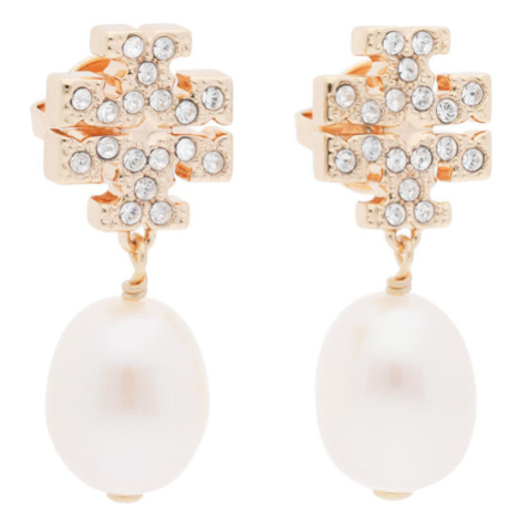 Tory Burch Náušnice Kira Pave Pearl Drop Earring 60525 Zlatá