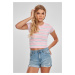 Women's Stripe Cropped T-Shirt Girls' Pink/Ocean Blue