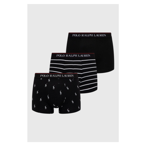 Boxerky Polo Ralph Lauren (3-pack) pánske, čierna farba, 714830299009