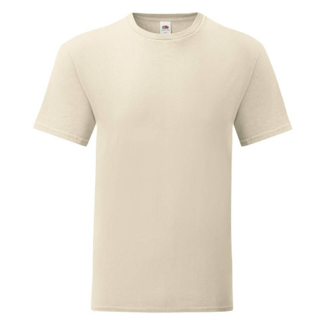 Beige men's t-shirt with combed cotton Iconic sleeve Fruit of the Loom