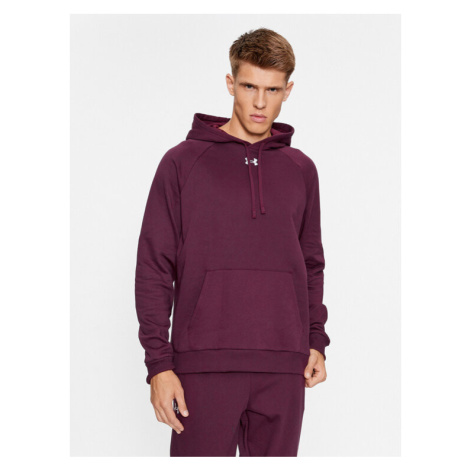 Under Armour Mikina Ua Rival Fleece Hoodie 1379757 Bordová Loose Fit