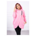 Sweatshirt with short zipper powder pink color