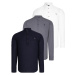 TRIPLE SET G783 DEWBERRY JUDGE COLLAR SHIRT-NAVY-WHITE-ANTHRACITE