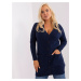 Plus size navy blue sweater with viscose