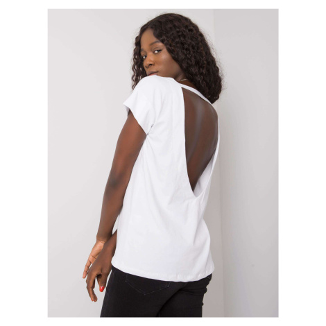 White blouse with back neckline