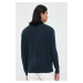Vlnený sveter American Vintage pánsky, tmavomodrá farba, tenký