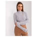 Gray ribbed viscose sweater