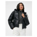 Koton Puffer Coat Leather Look Hooded