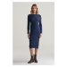 ŠATY GANT MINI CABLE KNIT DRESS EVENING BLUE