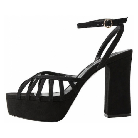 MANGO Remienkové sandále 'Queen'  čierna