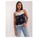 Navy blue women's top with lace