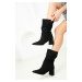 Soho Black Suede Women's Boots & Booties 18546