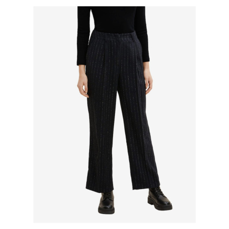 Black Women Striped Wide Pants Tom Tailor - Women