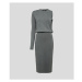 Šaty Karl Lagerfeld Asymmetric Knit Dress Zelená