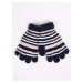 Yoclub Kids's Girls' Five-Finger Striped Gloves RED-0118G-AA50-004