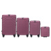 TMAVORUŽOVÁ 4DIELNA SADA KUFROV PEAFOWL PEA01, SET OF 4 SUITCASES (L, M, S, XXS) WINGS, BURGUNDY