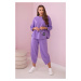 Set of cotton sweatshirt and trousers purple