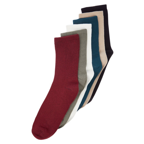 Trendyol 6-Pack Multi Color Cotton Solid Color College Socks